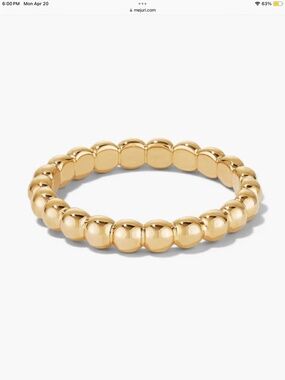 Like New Mejuri beaded gold vermeil ring size 8